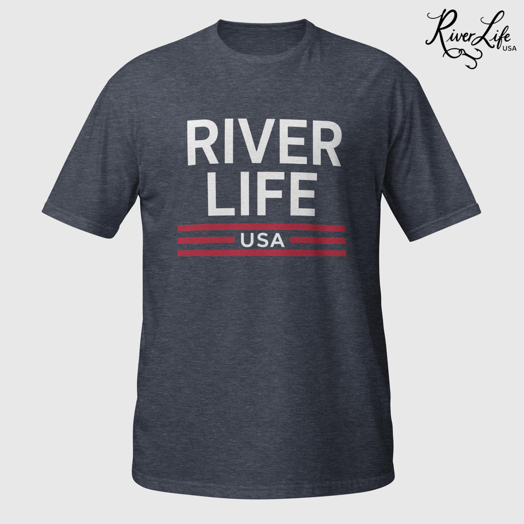 Patriot Red White and Blue | Short-Sleeve Unisex T-Shirt-Heather Navy-River Life USA
