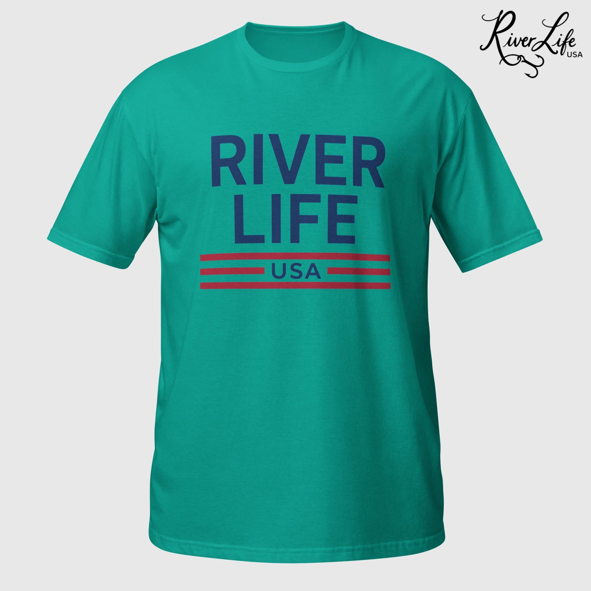 Patriot Red White and Blue | Short-Sleeve Unisex T-Shirt-Jade Dome-River Life USA