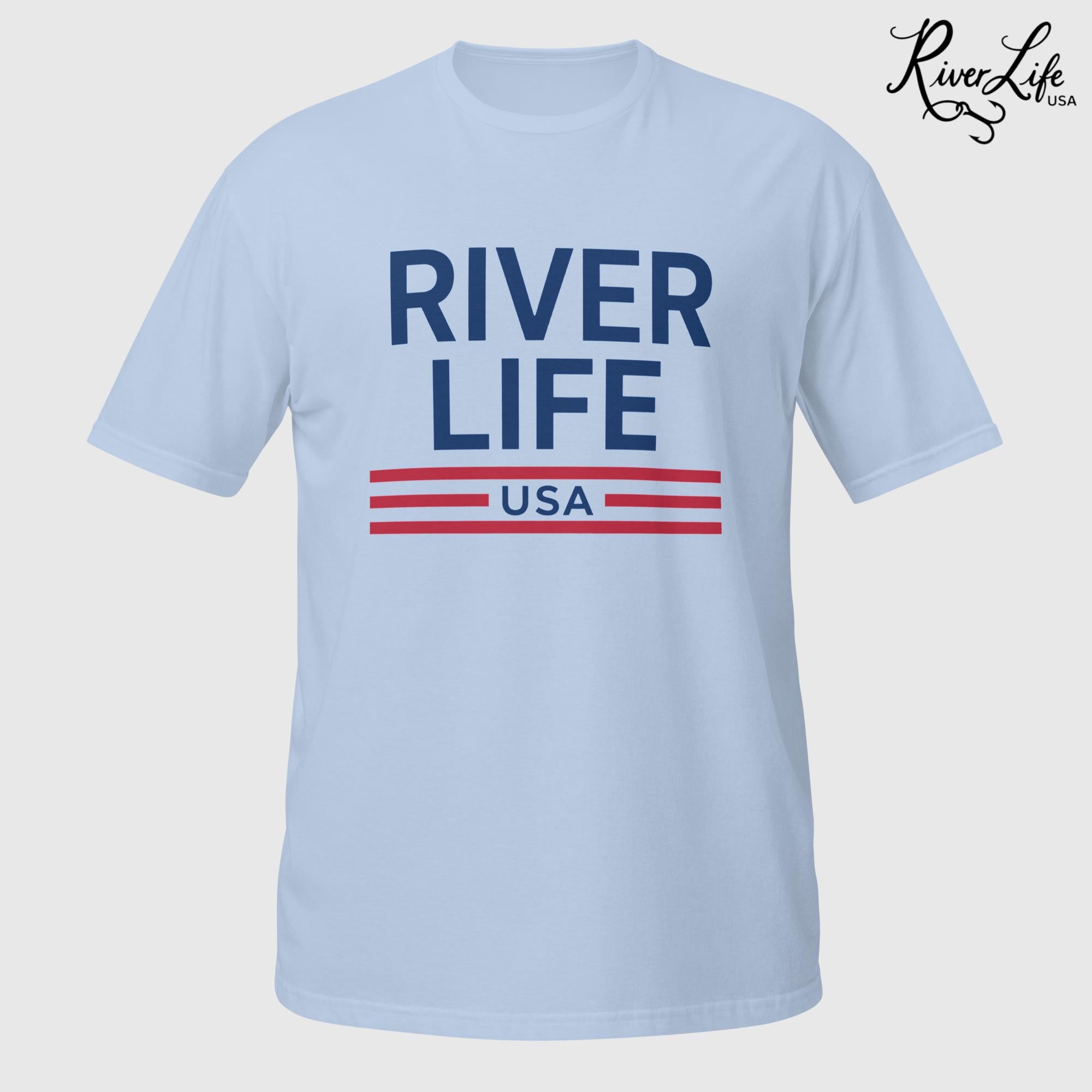 Patriot Red White and Blue | Short-Sleeve Unisex T-Shirt-Light Blue-River Life USA