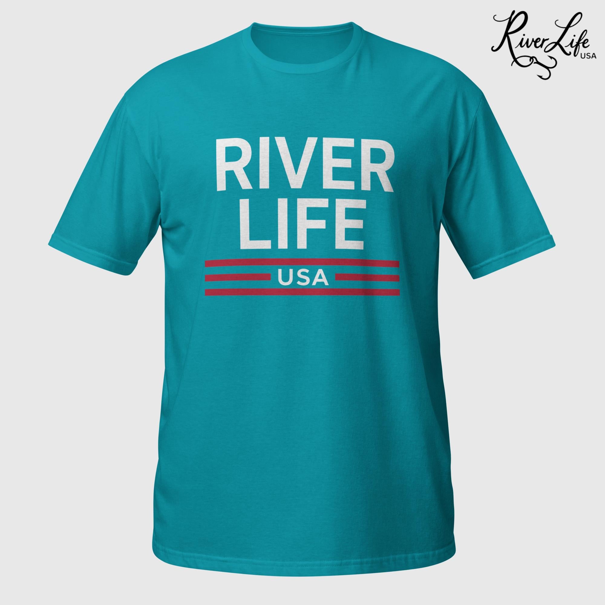 Patriot Red White and Blue | Short-Sleeve Unisex T-Shirt-Tropical Blue-River Life USA