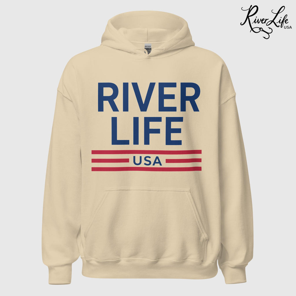 Patriot Red White & Blue | Unisex Pullover Hoodie-Sand-River Life USA