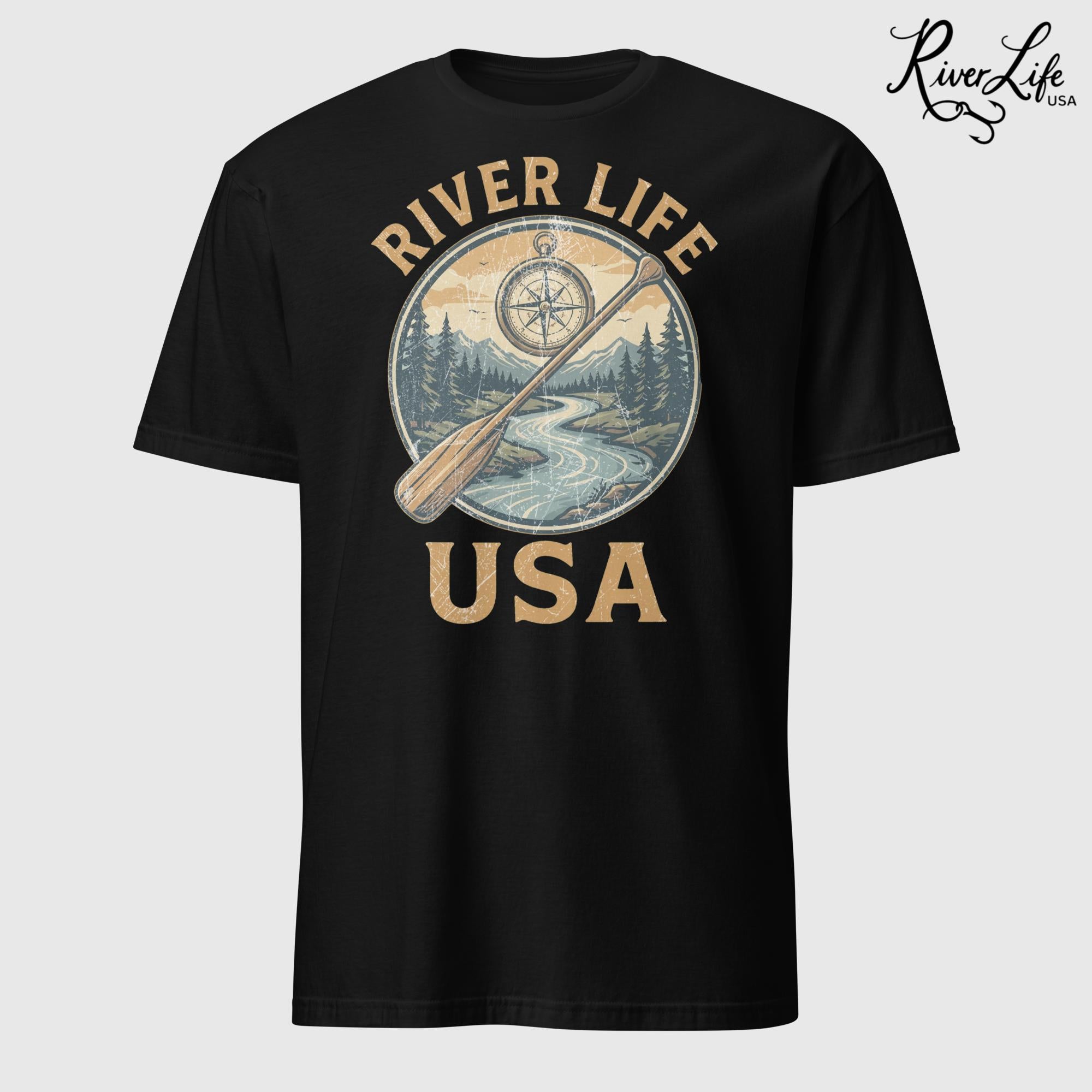 Proudly American | Short-Sleeve Unisex T-Shirt-Black-River Life USA
