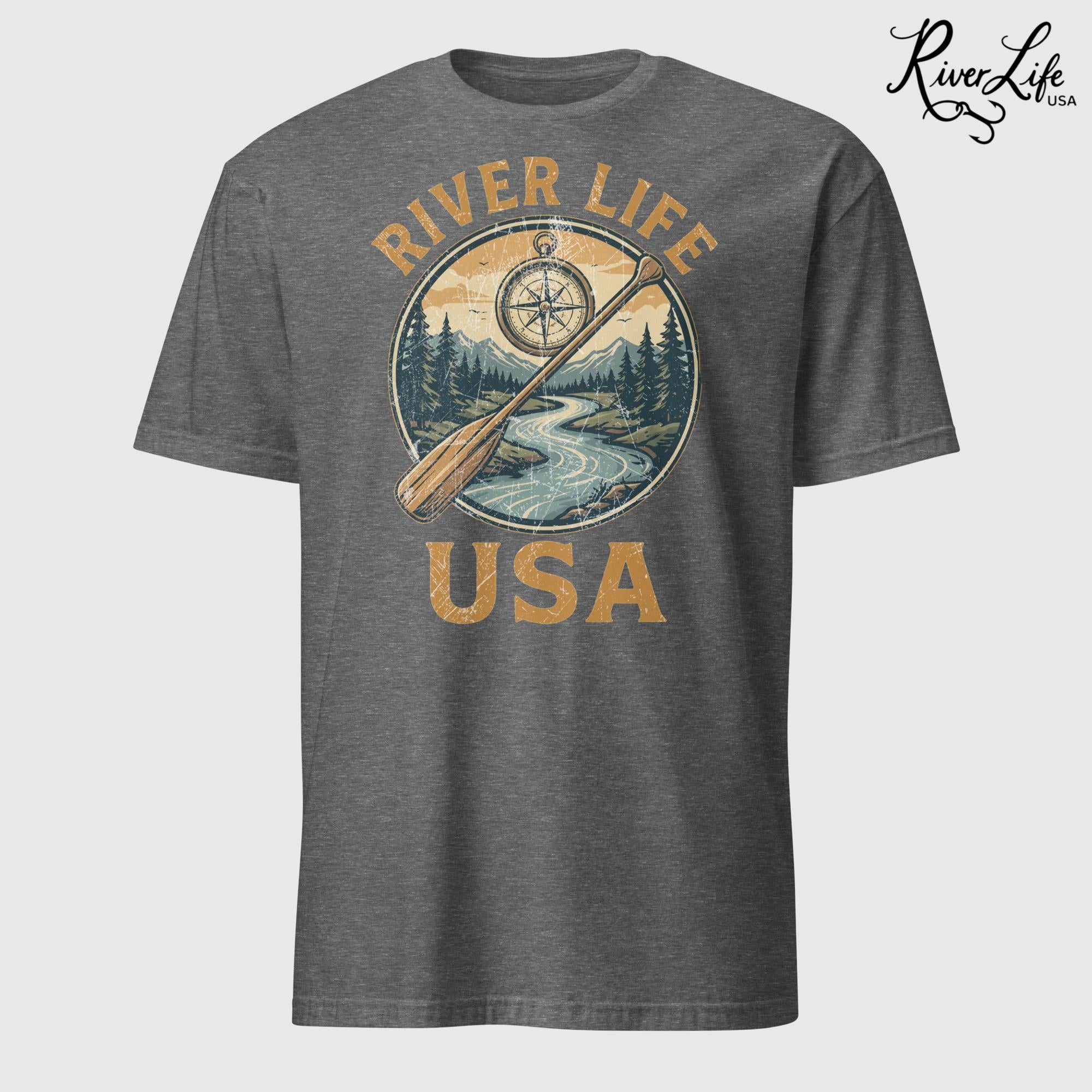 Proudly American | Short-Sleeve Unisex T-Shirt-Graphite Heather-River Life USA