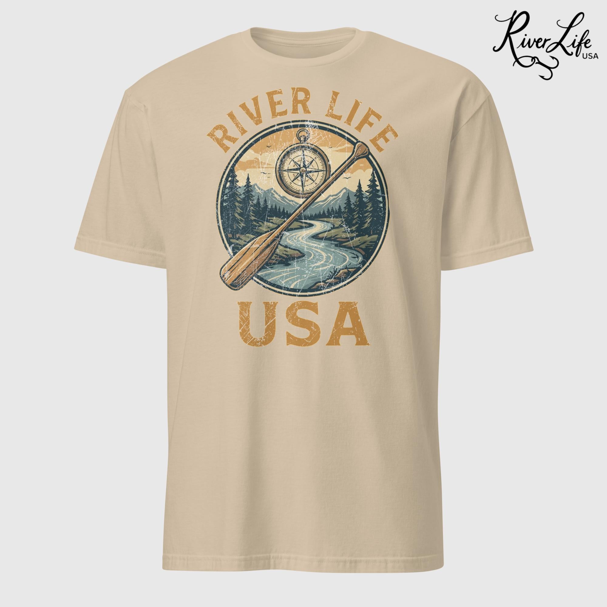 Proudly American | Short-Sleeve Unisex T-Shirt-Sand-River Life USA
