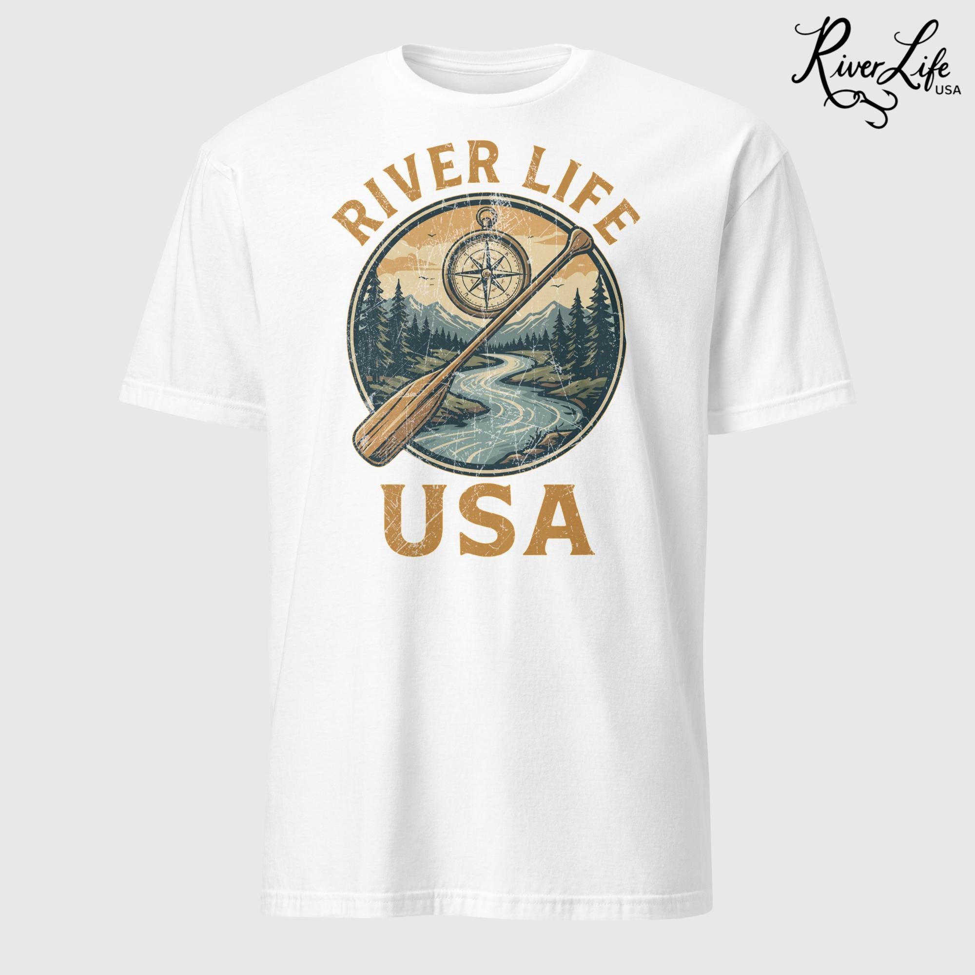 Proudly American | Short-Sleeve Unisex T-Shirt-White-River Life USA