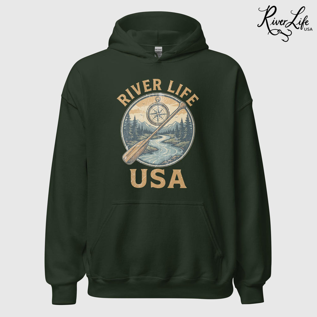 Proudly American | Unisex Pullover Hoodie-Forest Green-River Life USA