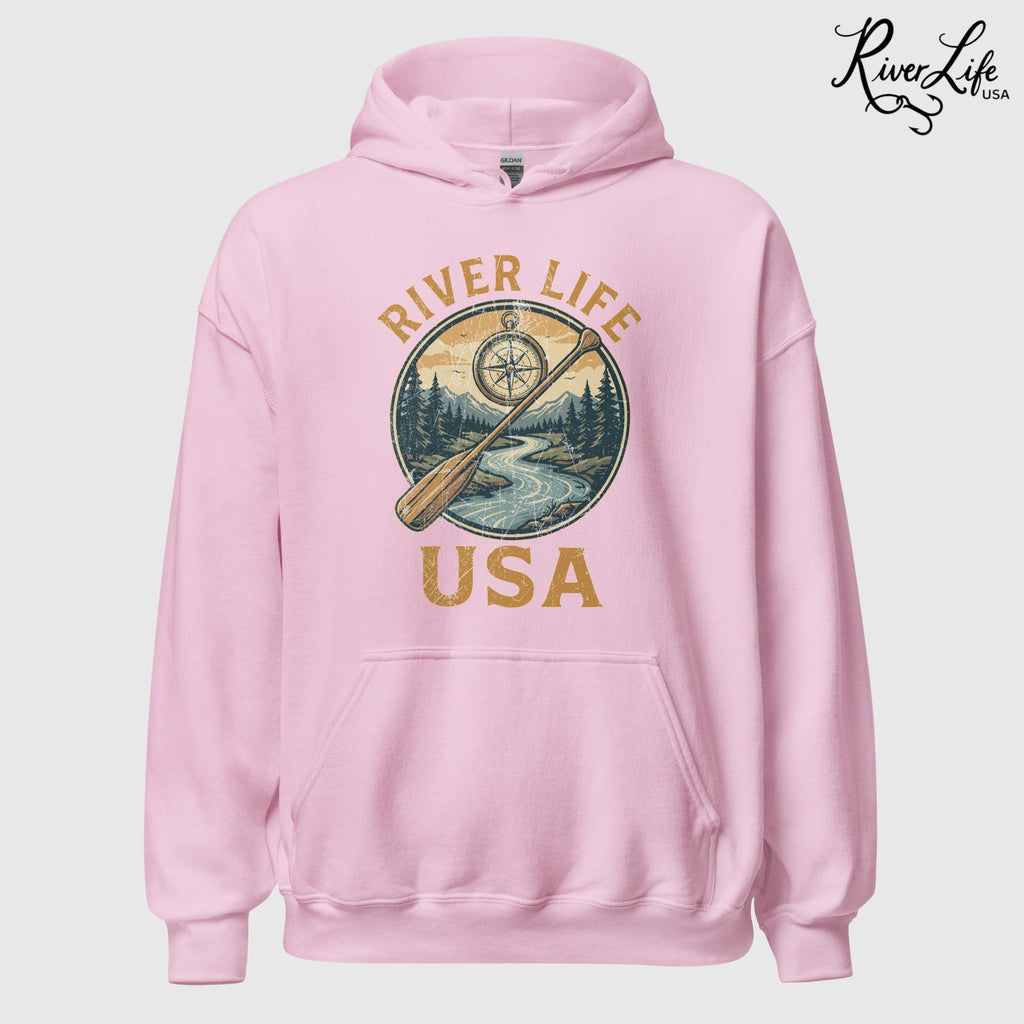 Proudly American | Unisex Pullover Hoodie-Pink-River Life USA