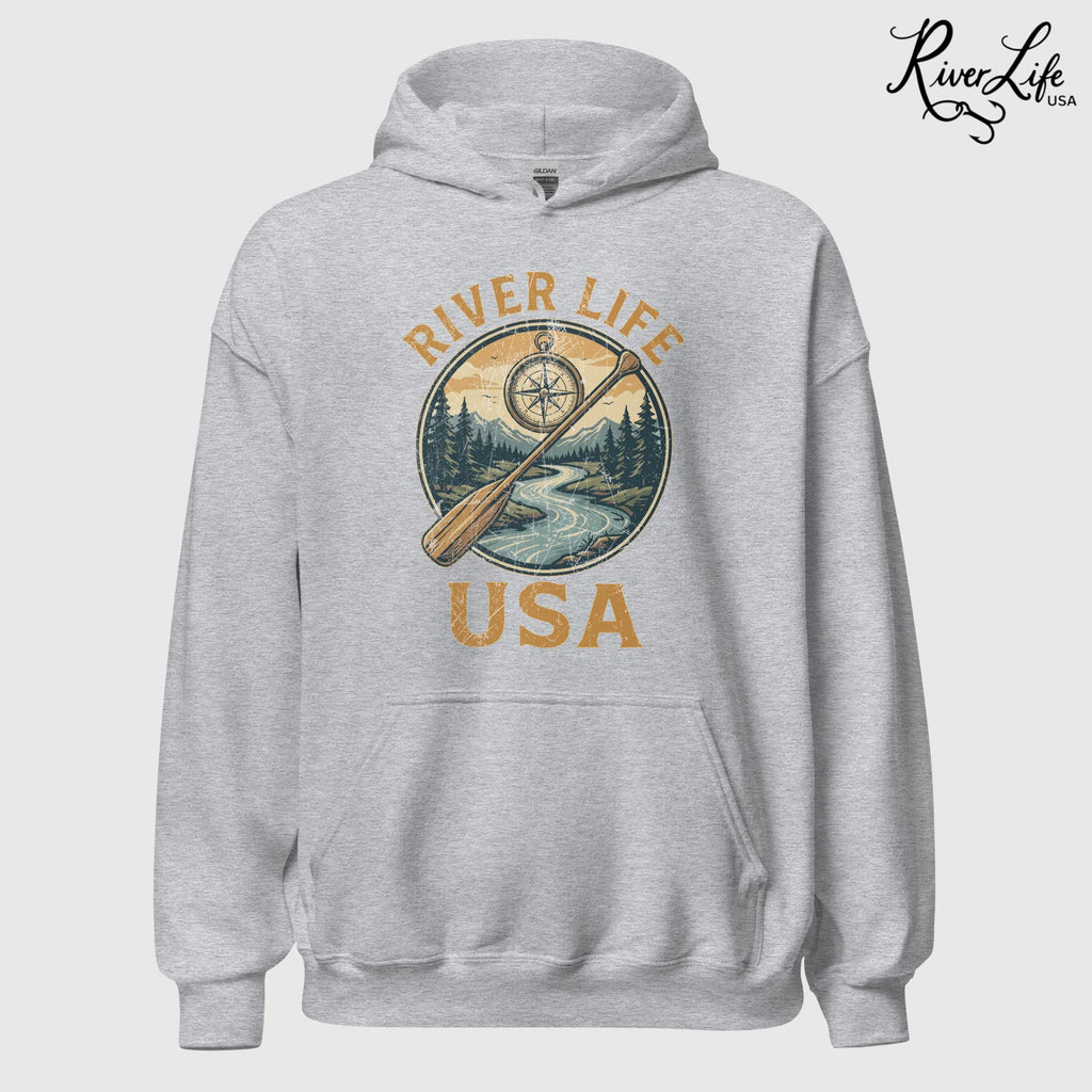 Proudly American | Unisex Pullover Hoodie-Sport Grey-River Life USA