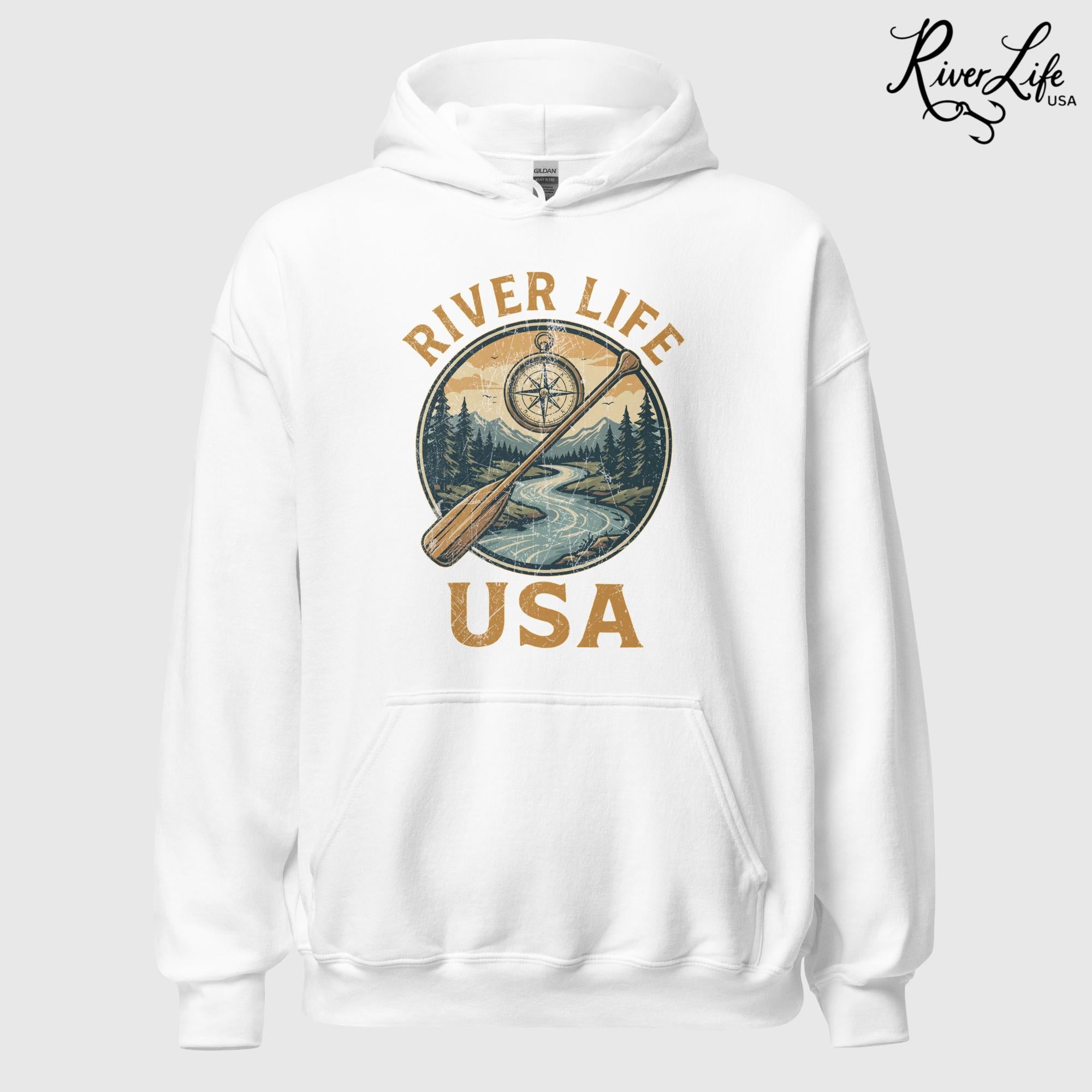 Proudly American | Unisex Pullover Hoodie-White-River Life USA