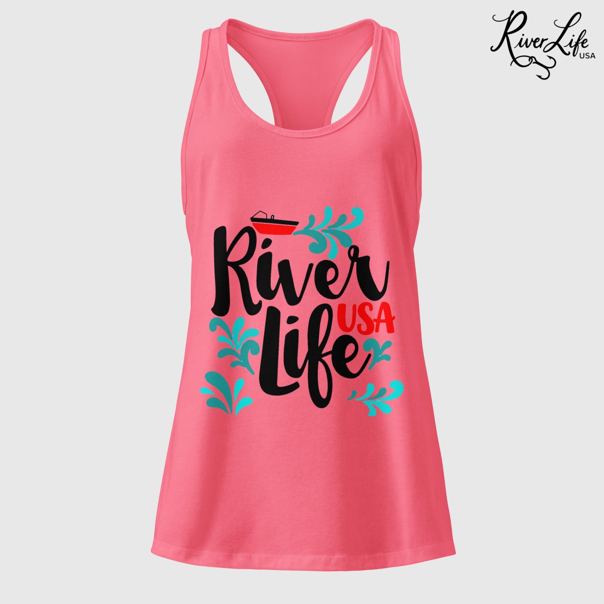 Red Boat | Women’s Fitted Racerback Tank Top-Hot Pink-River Life USA