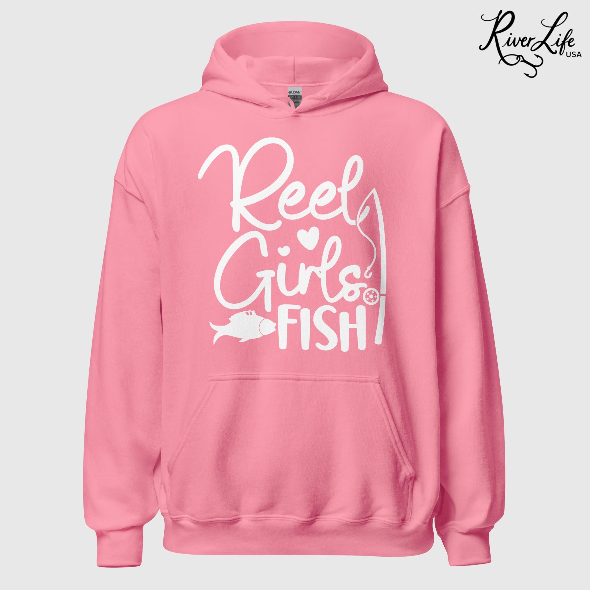 Reel Girls Fish | Womens Pullover Hoodie-Azalea-River Life USA
