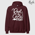 Reel Girls Fish | Womens Pullover Hoodie-Maroon-River Life USA
