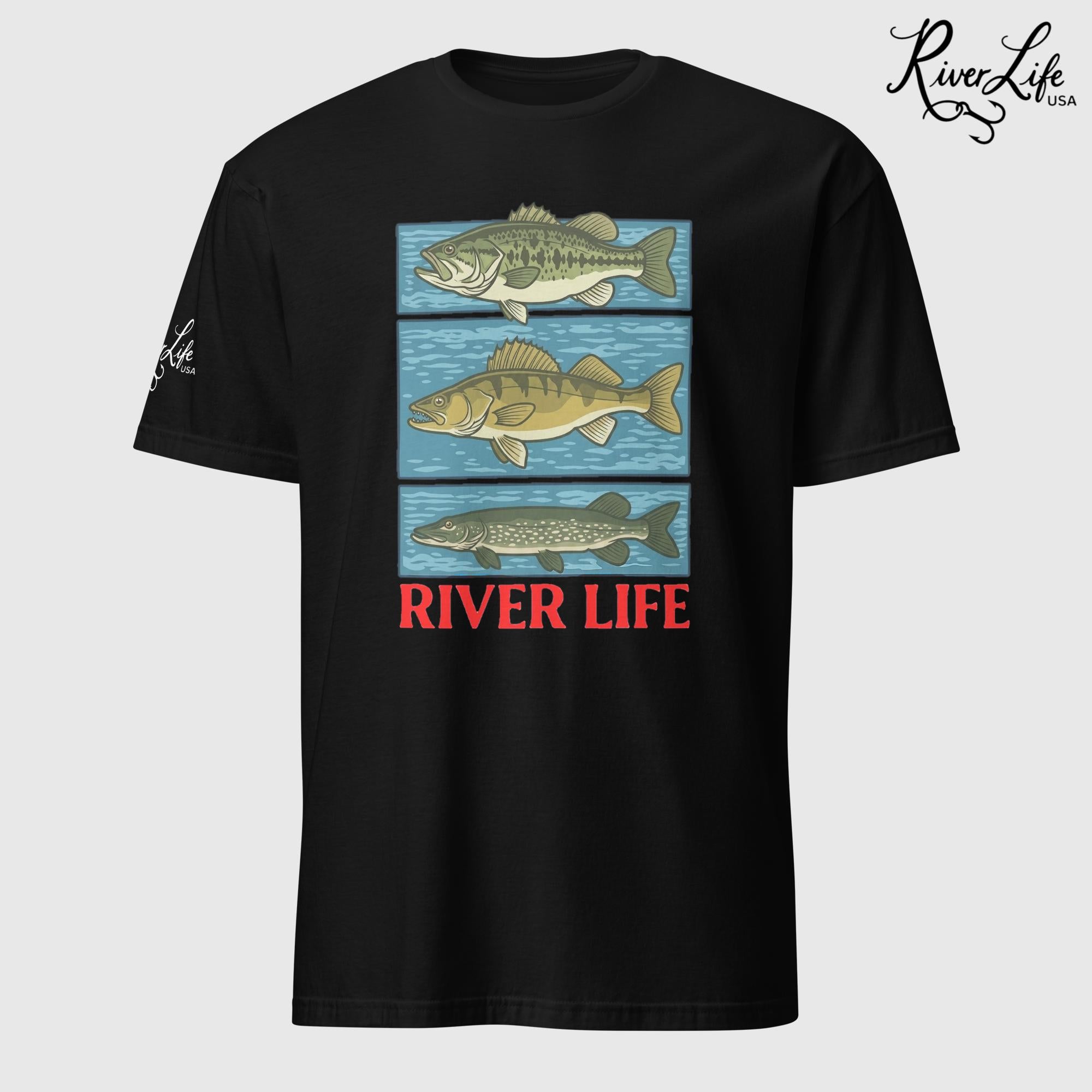 River Fish | Short-Sleeve Unisex T-Shirt-Black-River Life USA