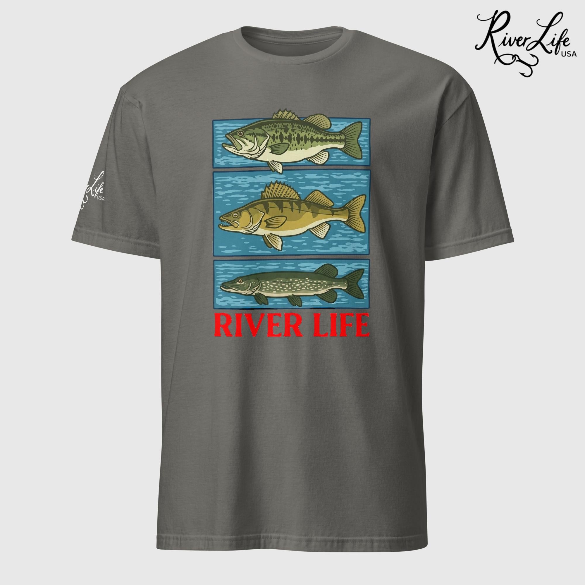 River Fish | Short-Sleeve Unisex T-Shirt-Charcoal-River Life USA