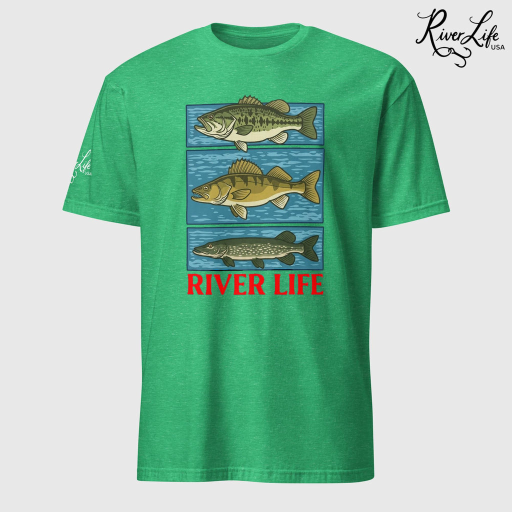 River Fish | Short-Sleeve Unisex T-Shirt-Heather Irish Green-River Life USA