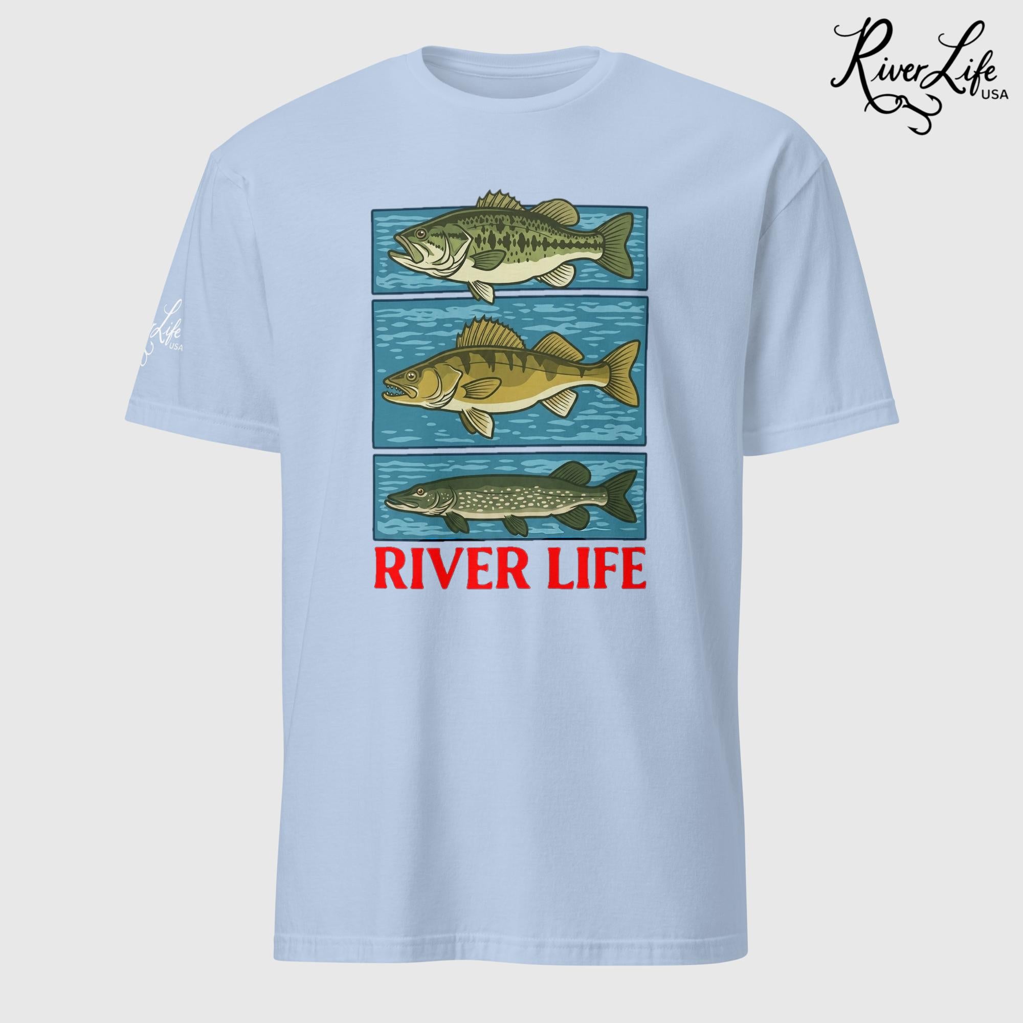 River Fish | Short-Sleeve Unisex T-Shirt-Light Blue-River Life USA