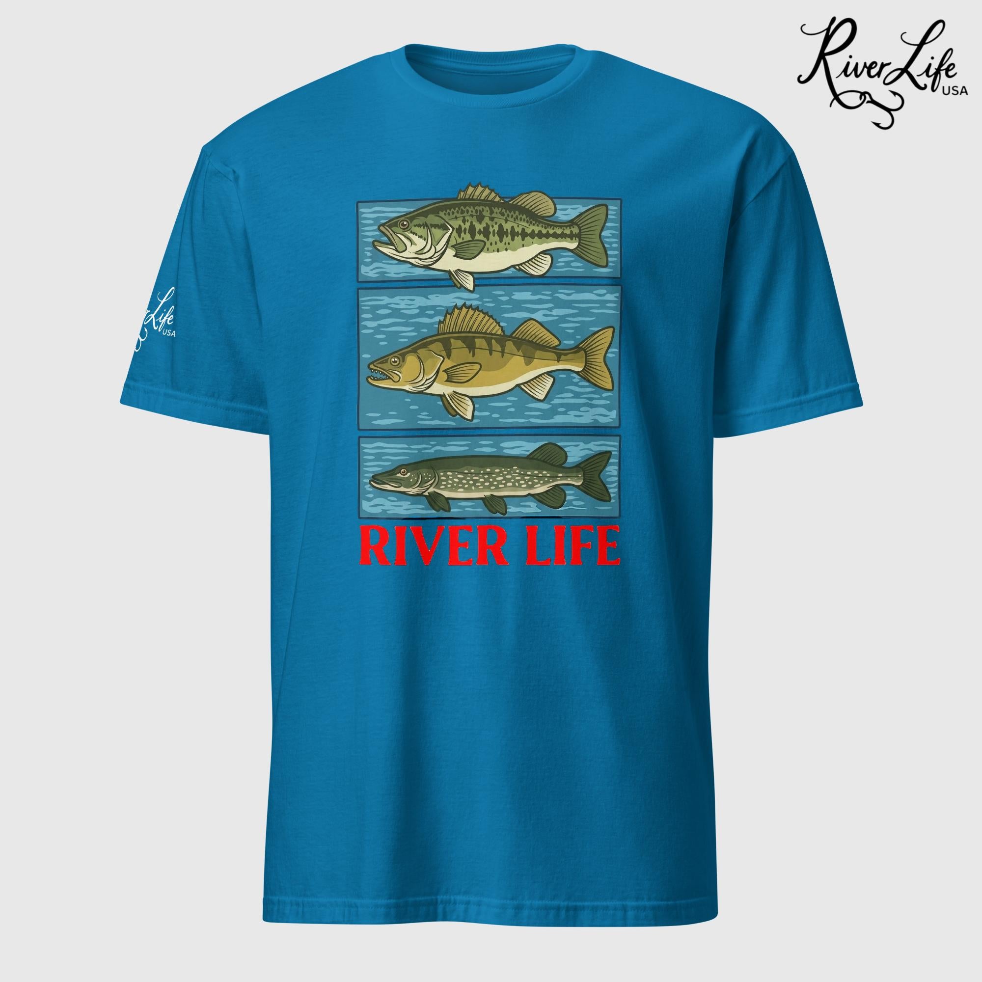 River Fish | Short-Sleeve Unisex T-Shirt-Sapphire-River Life USA