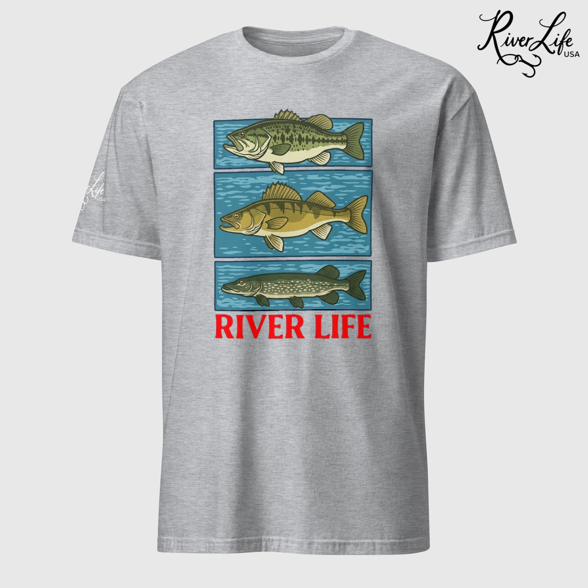 River Fish | Short-Sleeve Unisex T-Shirt-Sport Grey-River Life USA
