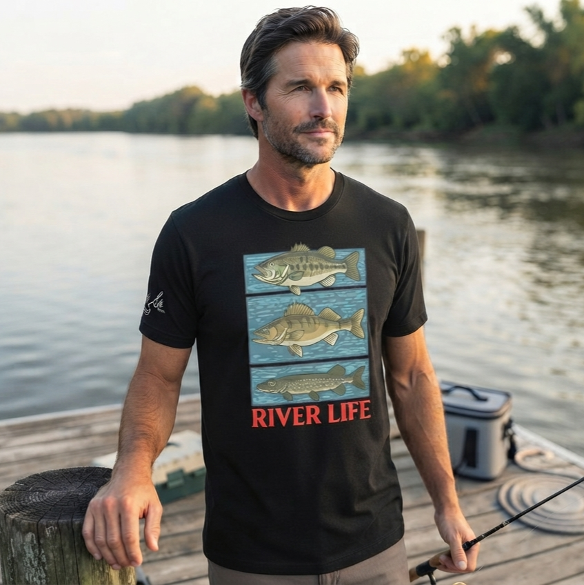 River Fish | Short-Sleeve Unisex T-Shirt-Black-River Life USA
