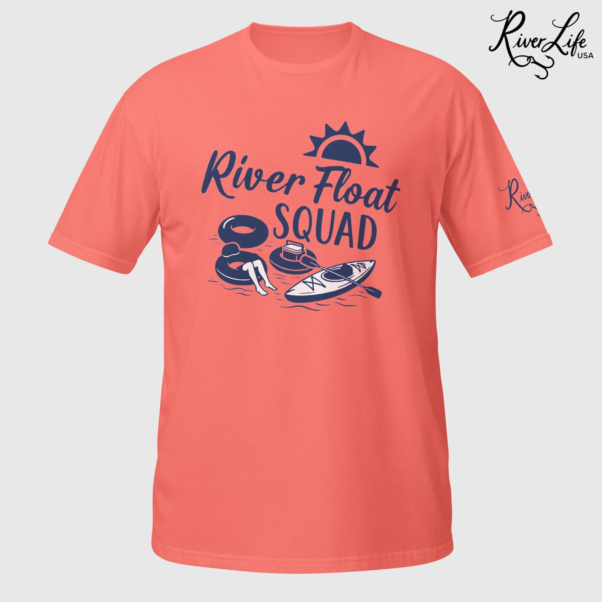 River Float Squad | Short-Sleeve Unisex T-Shirt-Coral Silk-River Life USA