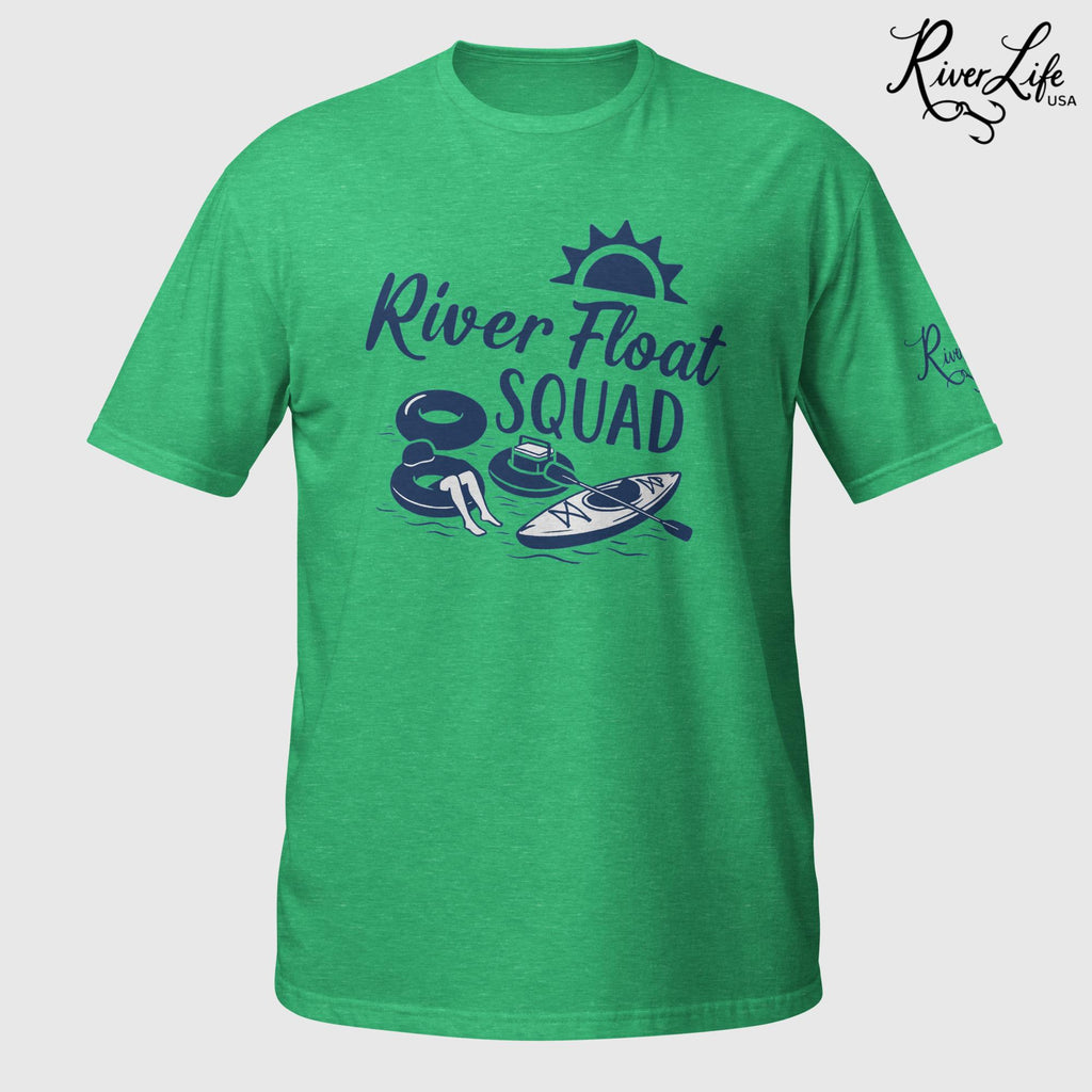 River Float Squad | Short-Sleeve Unisex T-Shirt-Heather Irish Green-River Life USA