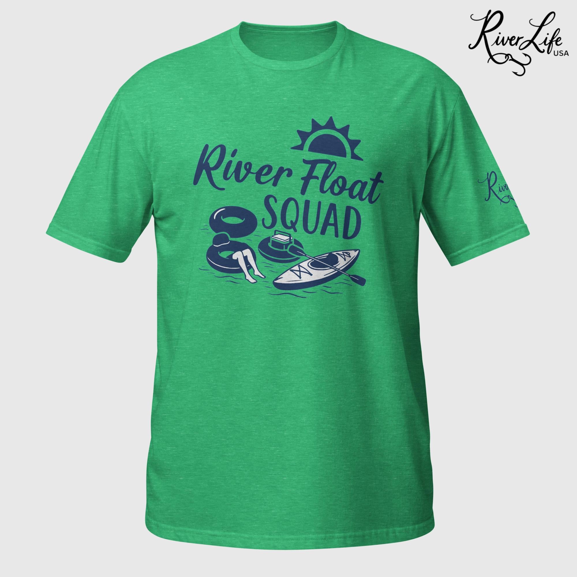 River Float Squad | Short-Sleeve Unisex T-Shirt-Heather Irish Green-River Life USA