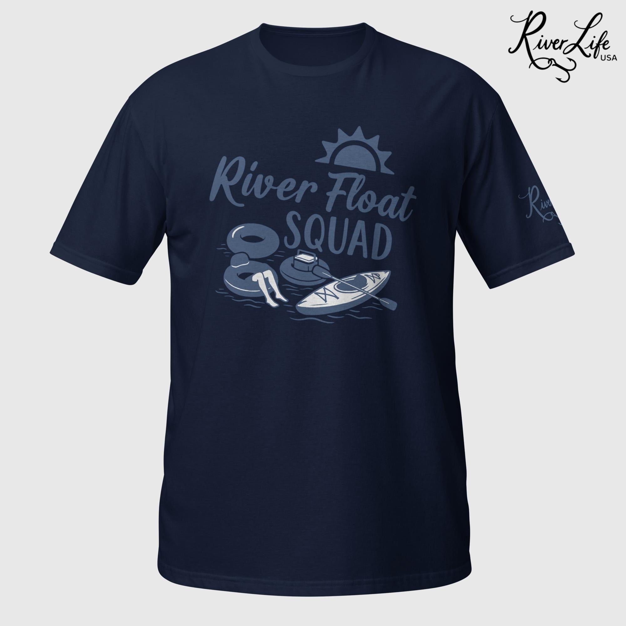 River Float Squad | Short-Sleeve Unisex T-Shirt-Navy-River Life USA