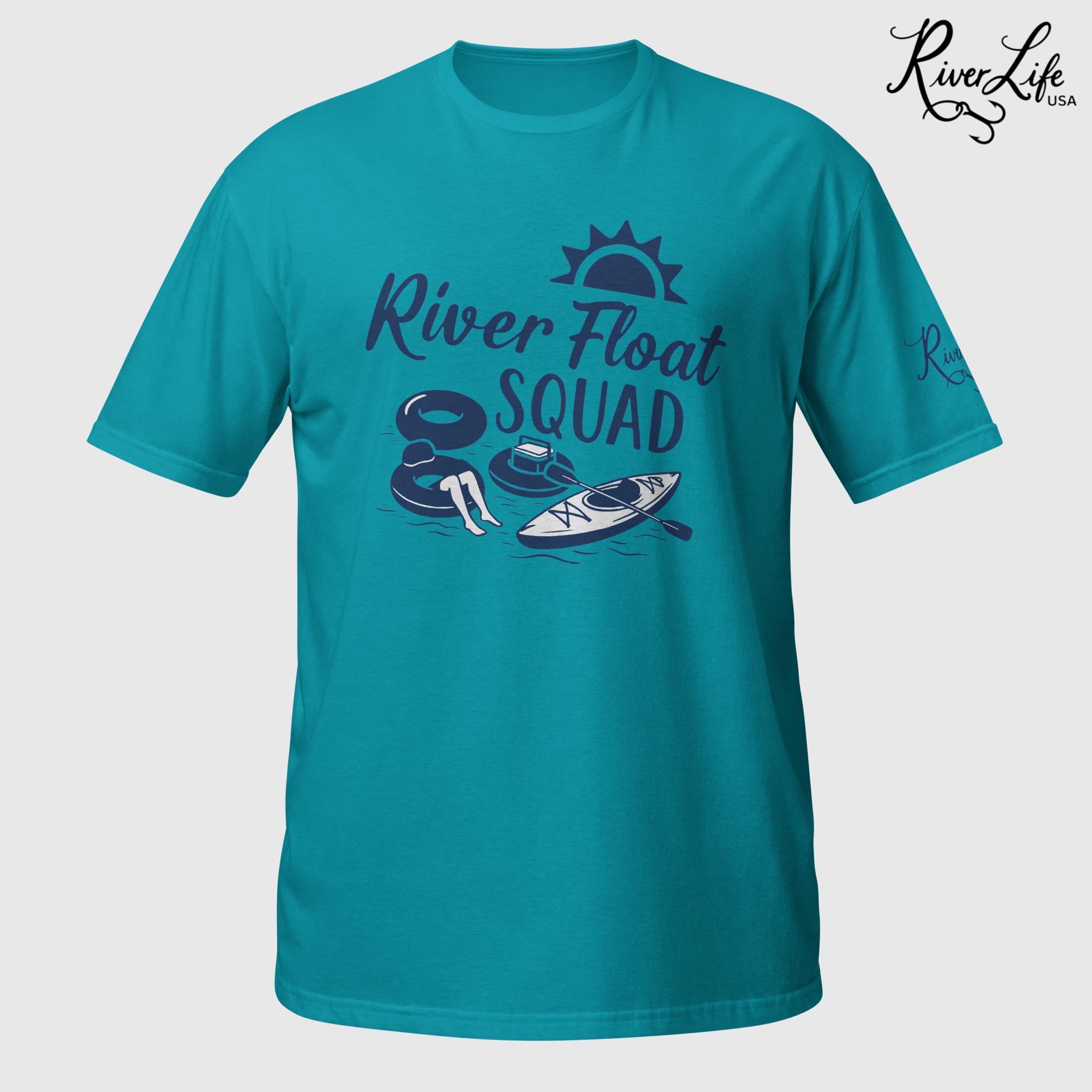 River Float Squad | Short-Sleeve Unisex T-Shirt-Tropical Blue-River Life USA