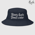 River Hair Don't Care (white embroidery) | Bucket Hat-Navy-River Life USA