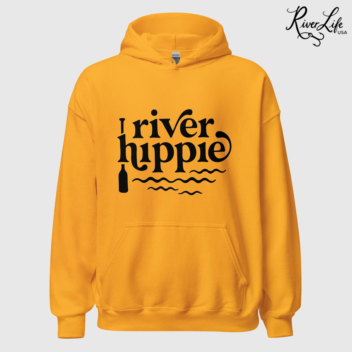 River Hippie | Unisex Pullover Hoodie-Gold-River Life USA
