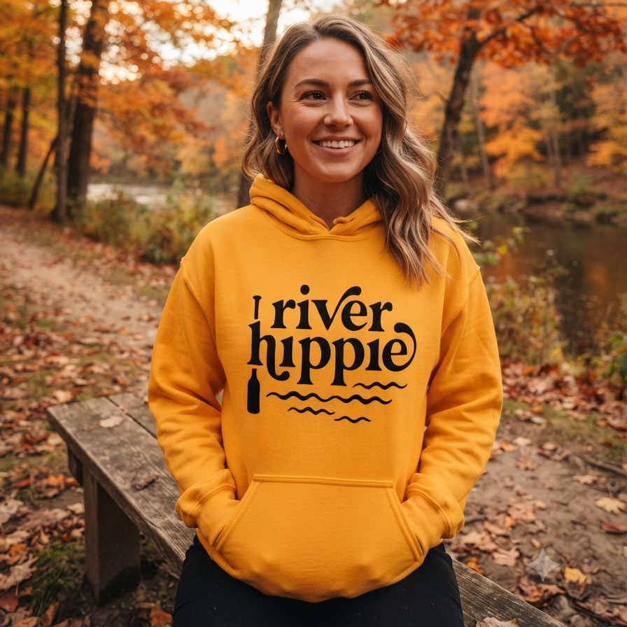 River Hippie | Unisex Pullover Hoodie-Gold-River Life USA