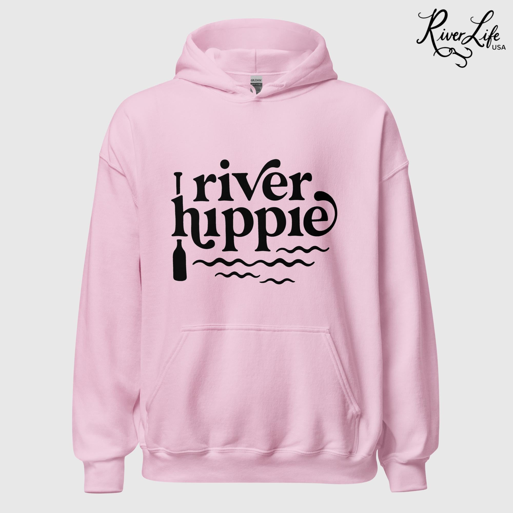 River Hippie | Unisex Pullover Hoodie-Pink-River Life USA