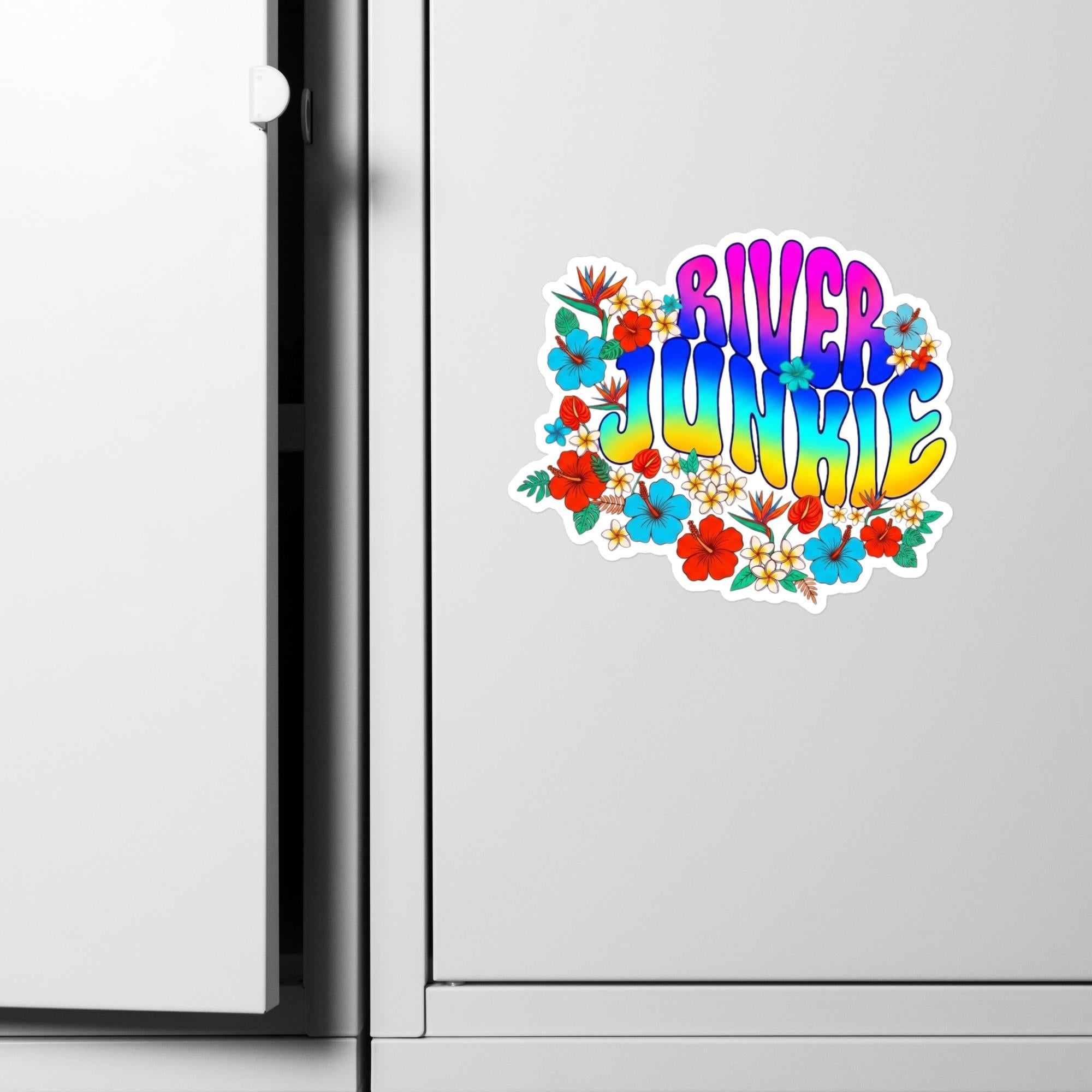 River Junkie | Kiss-cut Vinyl Decals-8″×10″-River Life USA