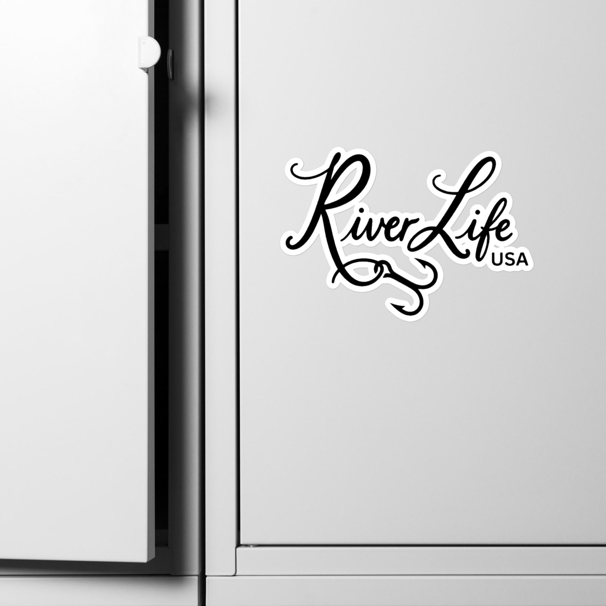 River Life Script Logo | Kiss-cut Vinyl Decals-8″×10″-River Life USA