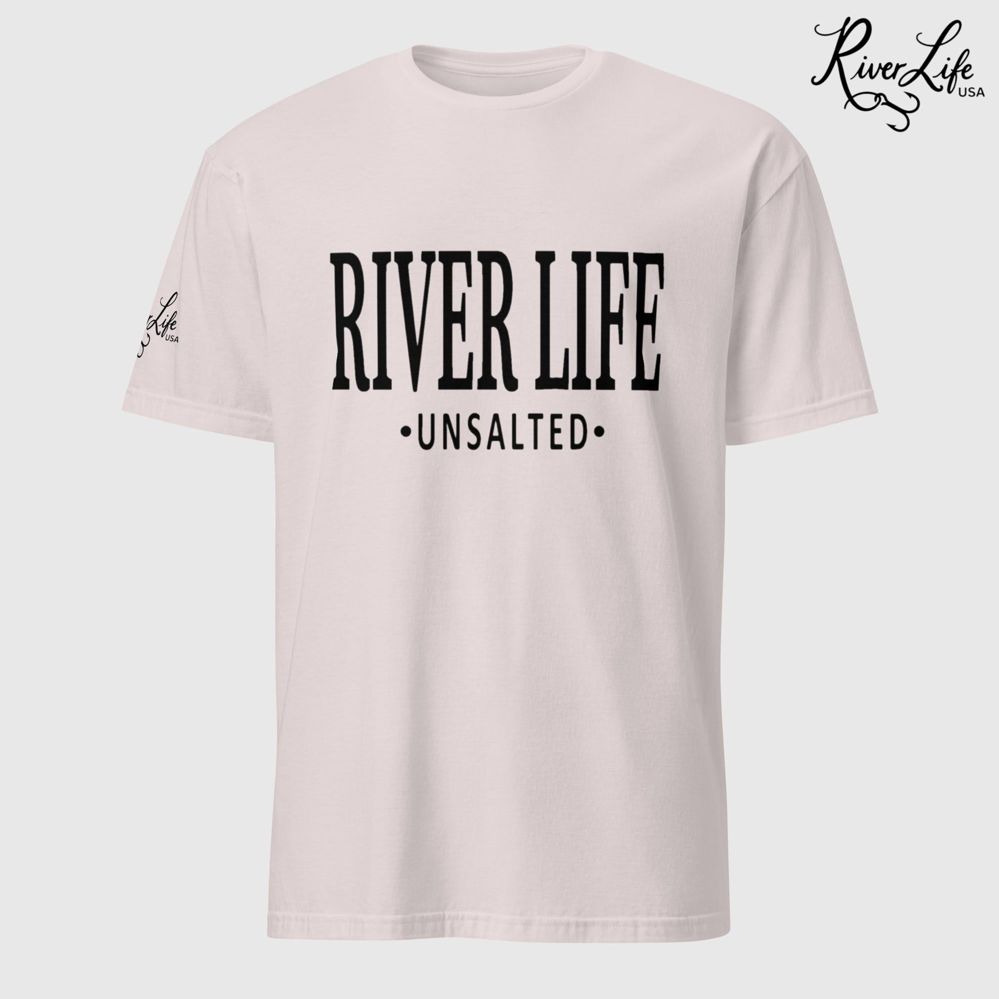 River Life - Unsalted (black print) | Short-Sleeve Unisex T-Shirt-Ice Grey-River Life USA