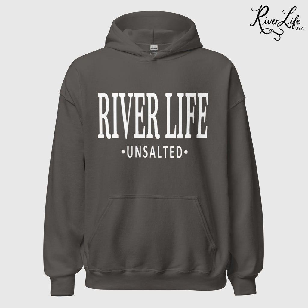 River Life - Unsalted | Unisex Pullover Hoodie-Charcoal-River Life USA