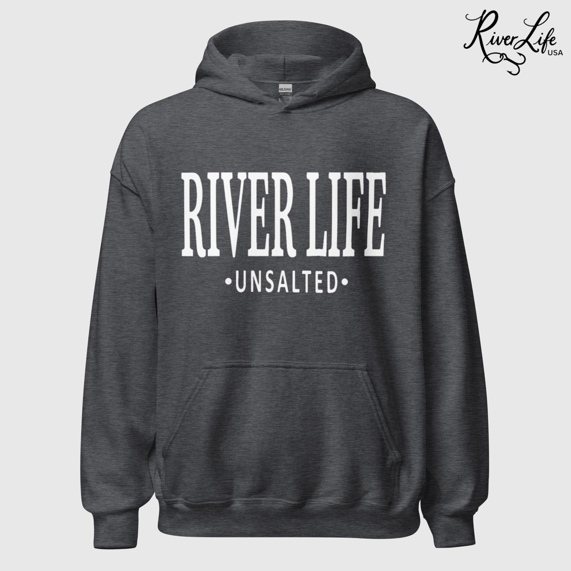 River Life - Unsalted | Unisex Pullover Hoodie-Dark Heather-River Life USA