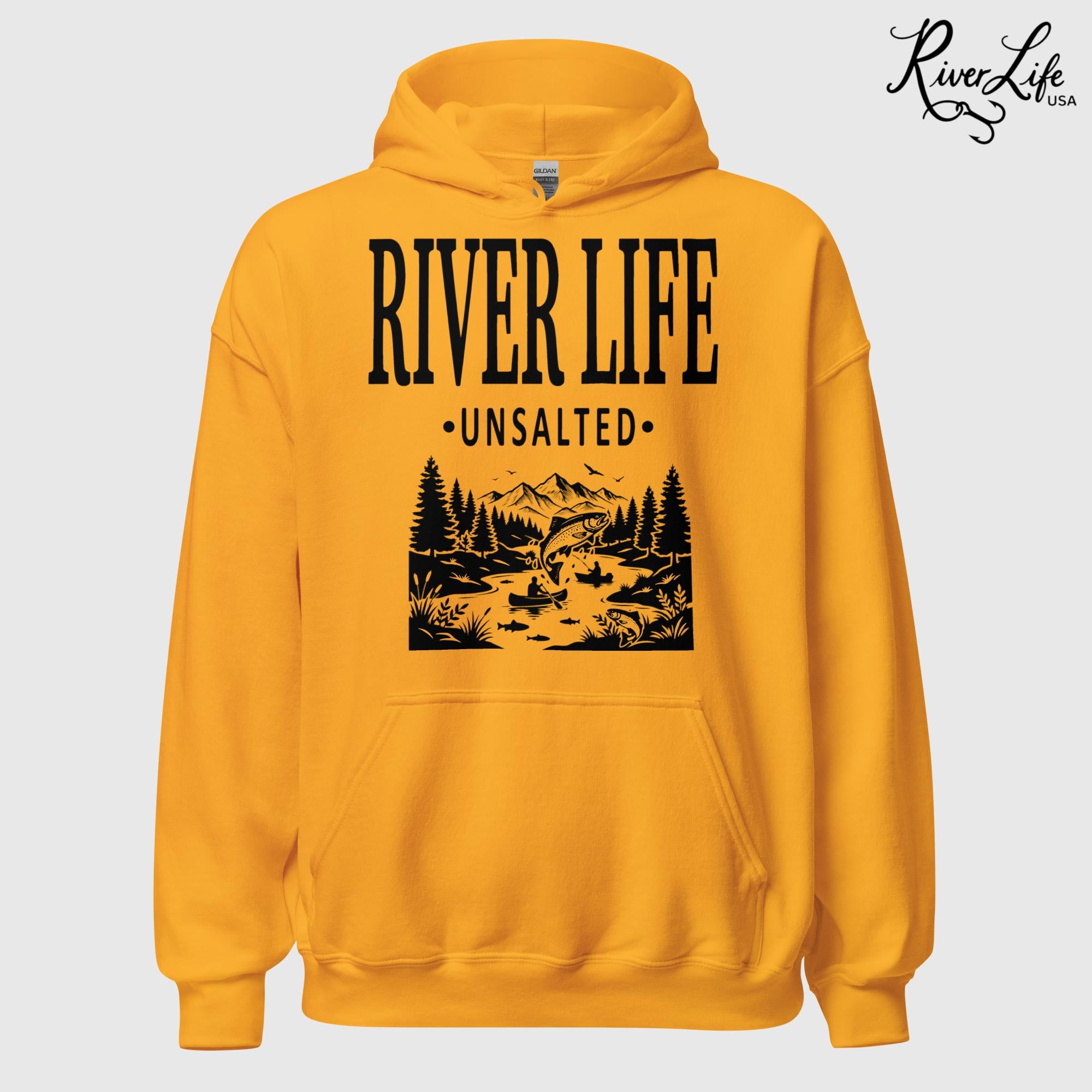 River Life - Unsalted | Unisex Pullover Hoodie-Gold-River Life USA