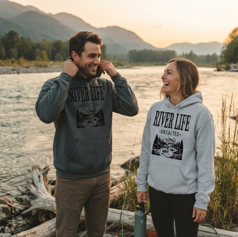 River Life - Unsalted | Unisex Pullover Hoodie-Graphite Heather-River Life USA