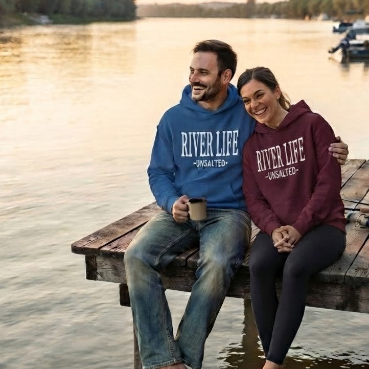 River Life - Unsalted | Unisex Pullover Hoodie-Heather Indigo-River Life USA