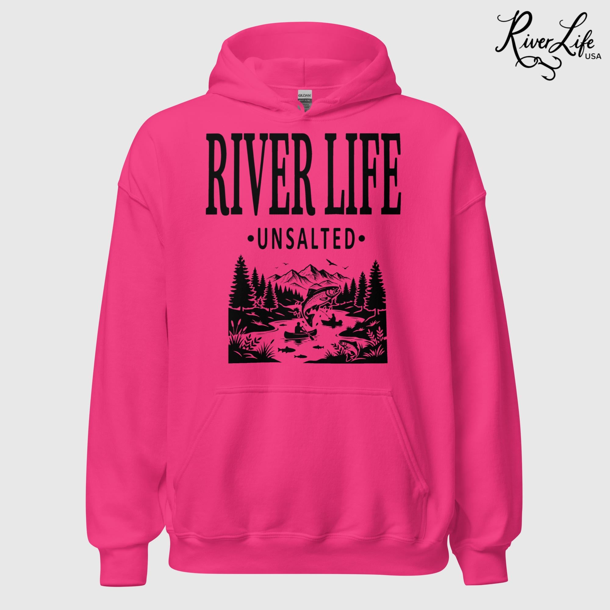River Life - Unsalted | Unisex Pullover Hoodie-Heliconia-River Life USA