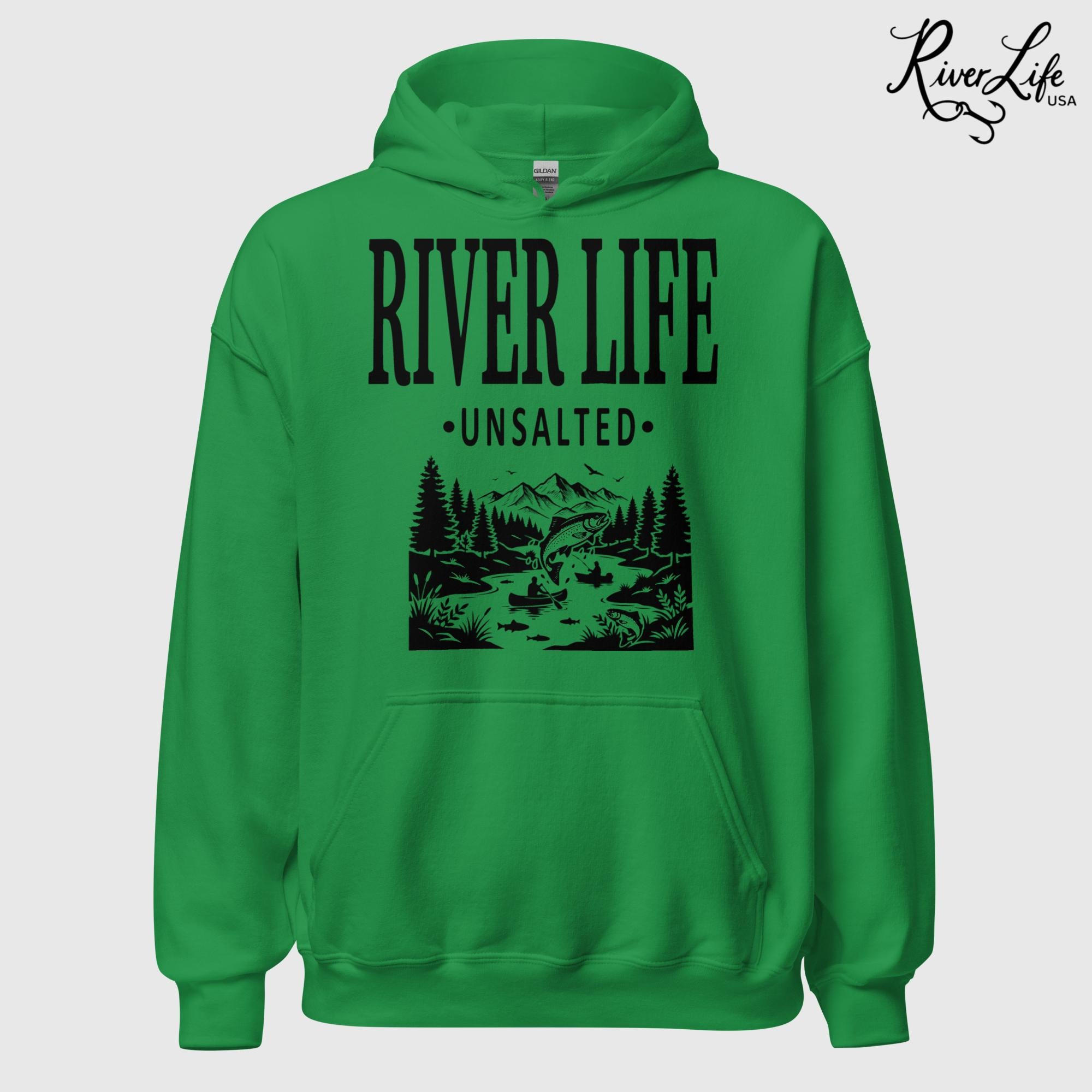 River Life - Unsalted | Unisex Pullover Hoodie-Irish Green-River Life USA