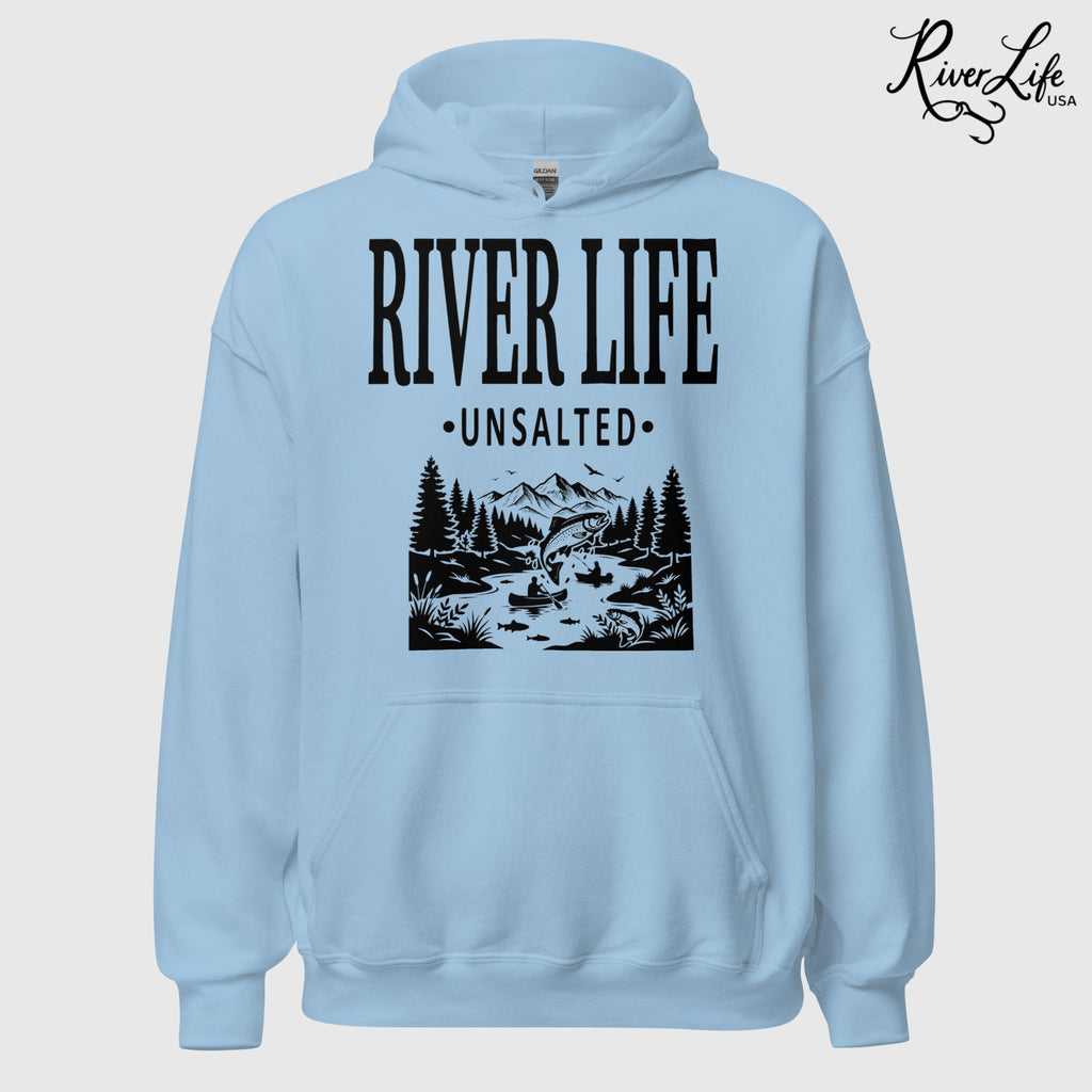 River Life - Unsalted | Unisex Pullover Hoodie-Light Blue-River Life USA