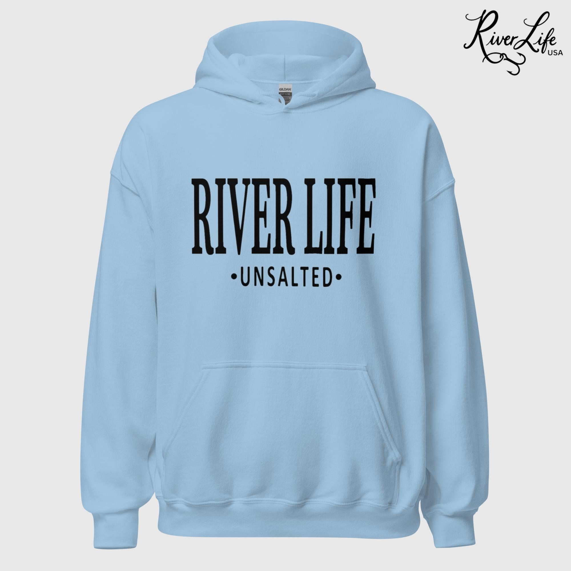 River Life - Unsalted | Unisex Pullover Hoodie-Light Blue-River Life USA