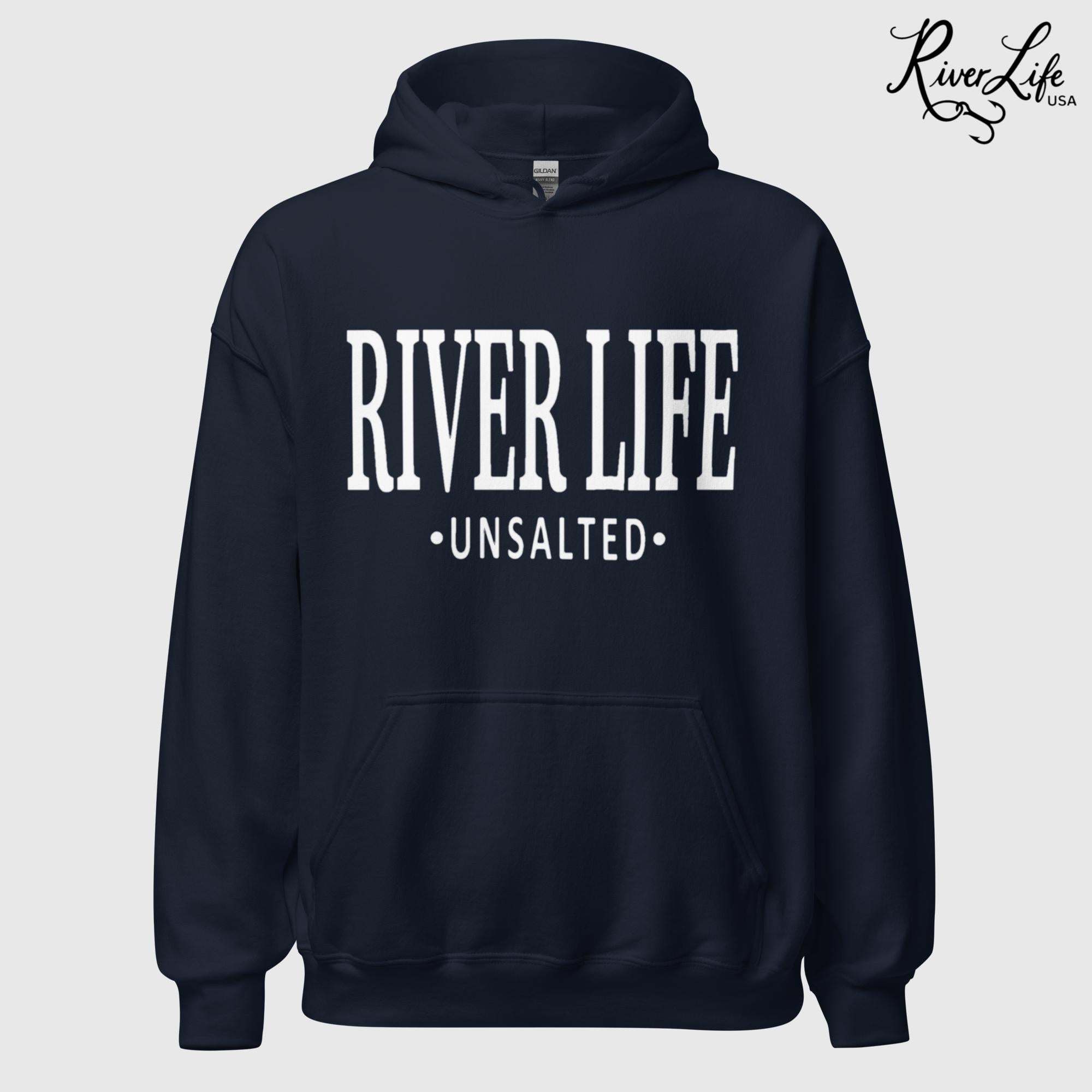River Life - Unsalted | Unisex Pullover Hoodie-Navy-River Life USA