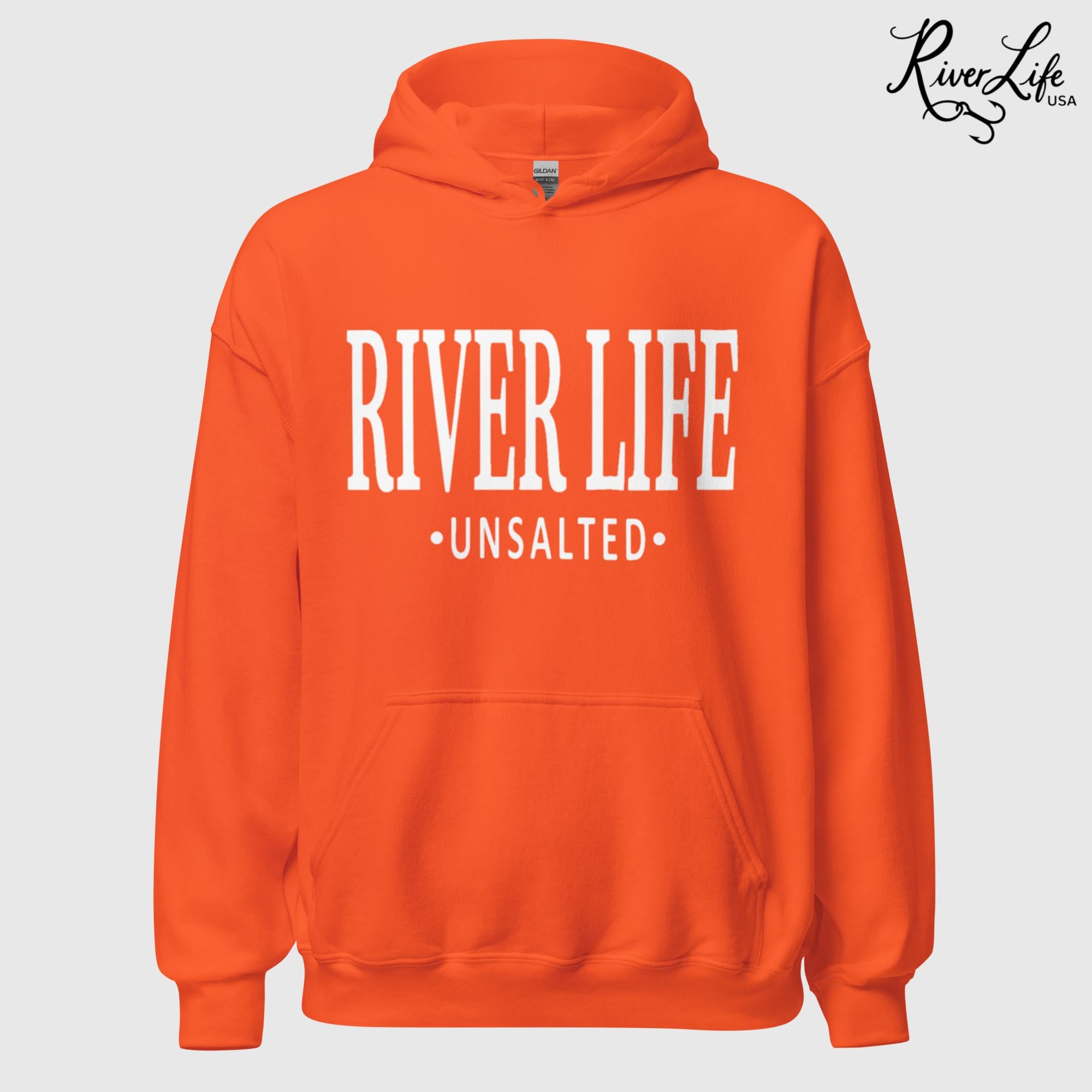 River Life - Unsalted | Unisex Pullover Hoodie-Orange-River Life USA