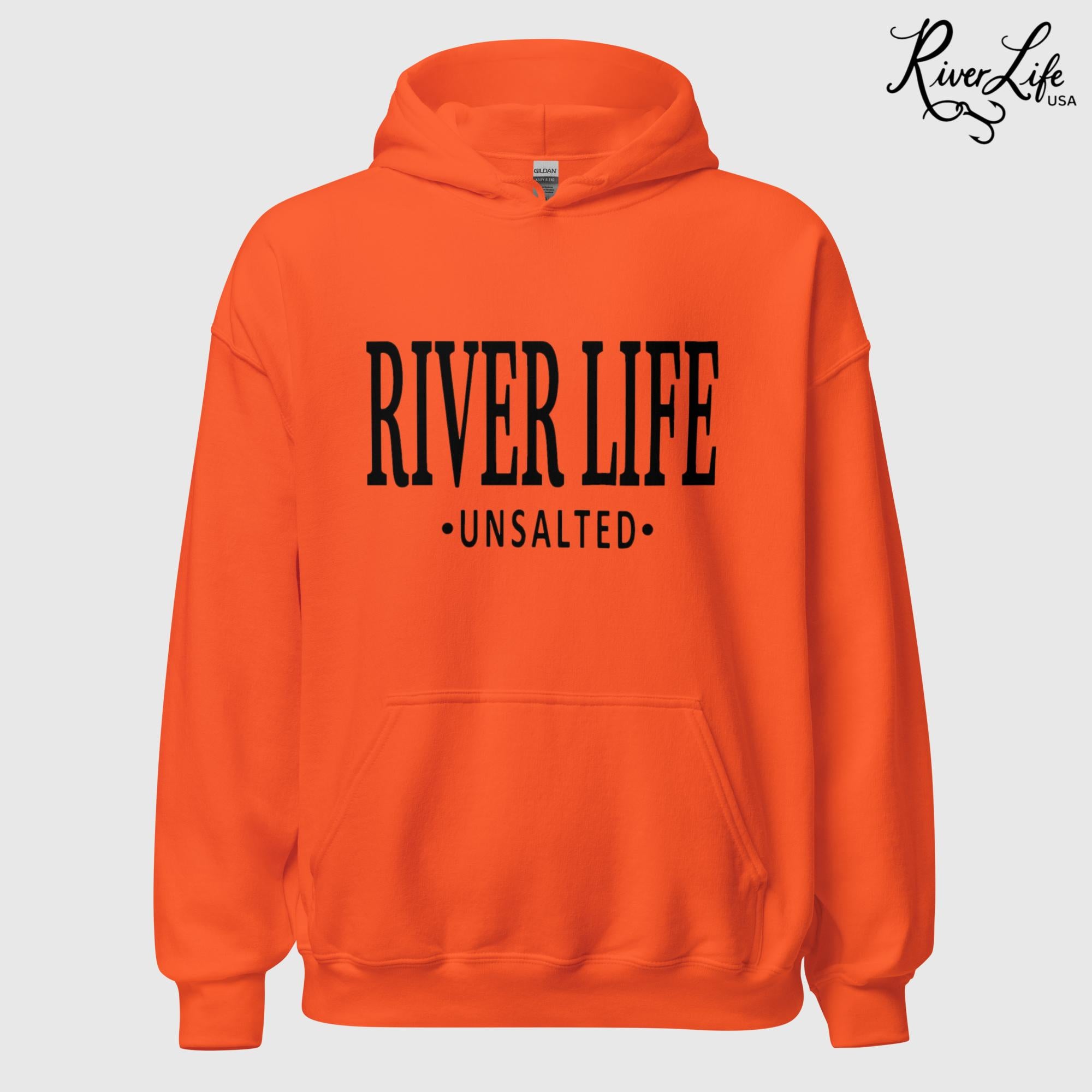 River Life - Unsalted | Unisex Pullover Hoodie-Orange-River Life USA