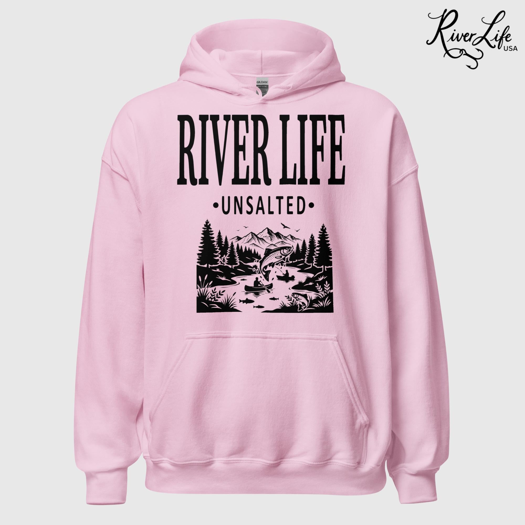 River Life - Unsalted | Unisex Pullover Hoodie-Pink-River Life USA