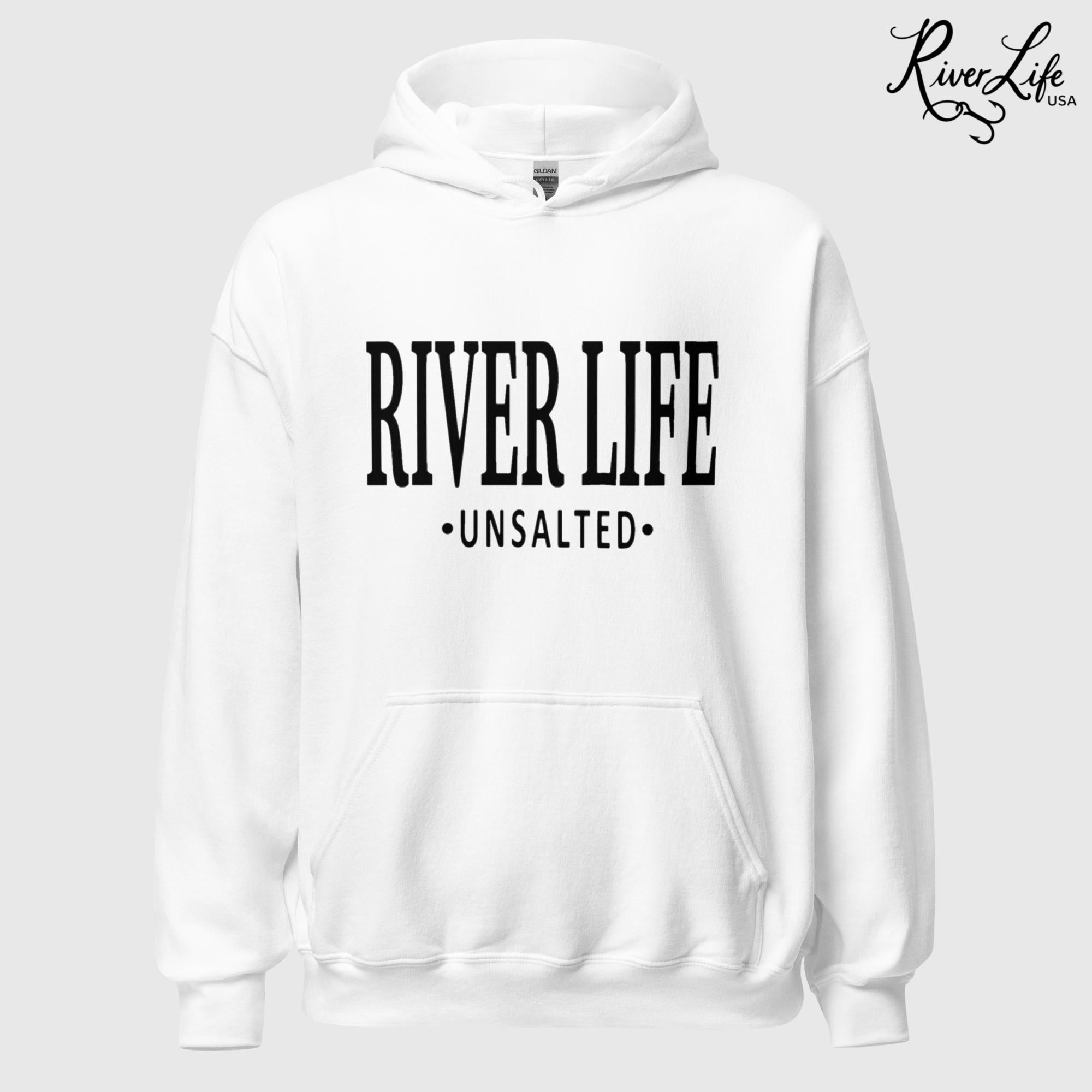 River Life - Unsalted | Unisex Pullover Hoodie-White-River Life USA