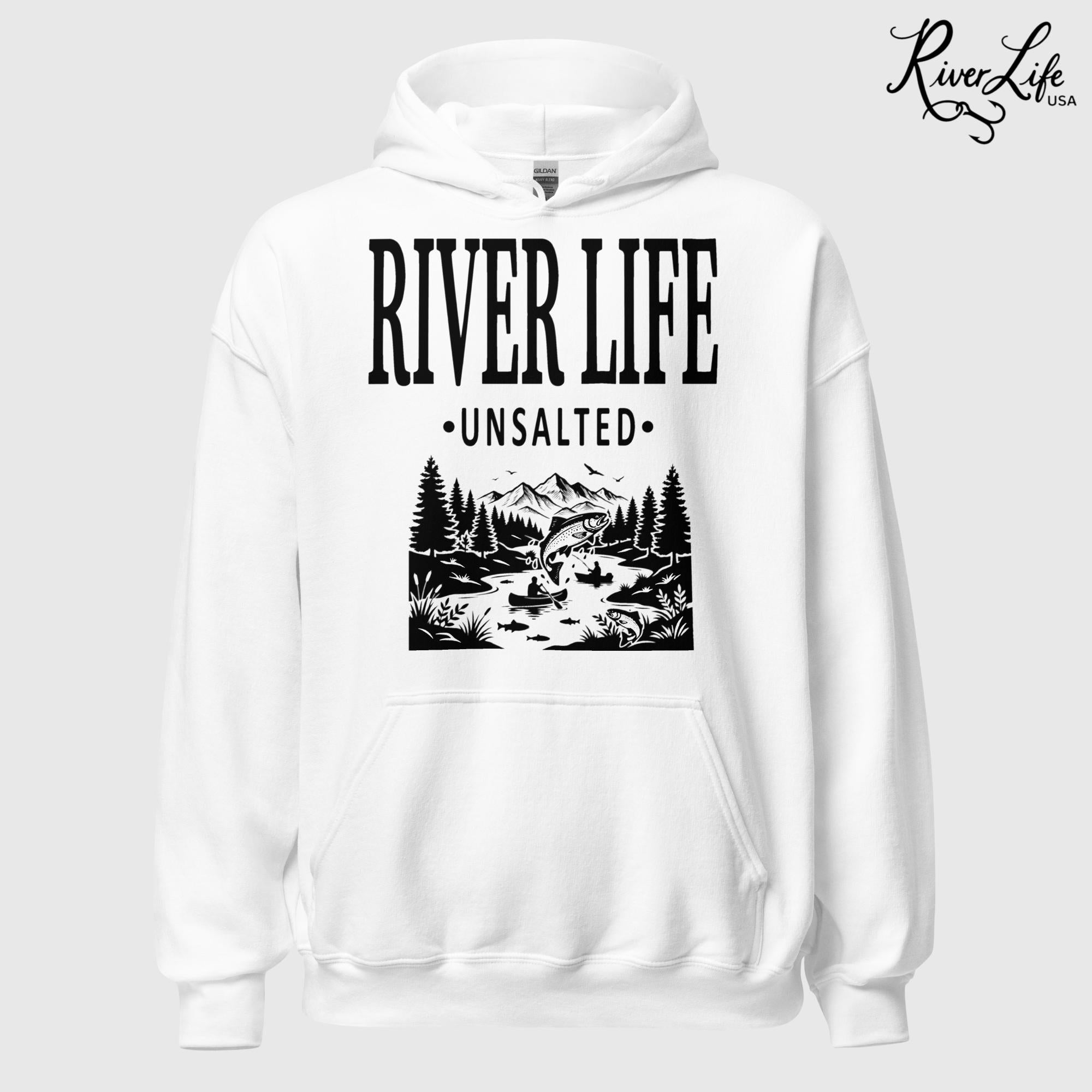 River Life - Unsalted | Unisex Pullover Hoodie-White-River Life USA